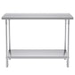 2-Tier Commercial Catering Kitchen Prep Work Bench Table Stainless Steel 1207085cm - Premium