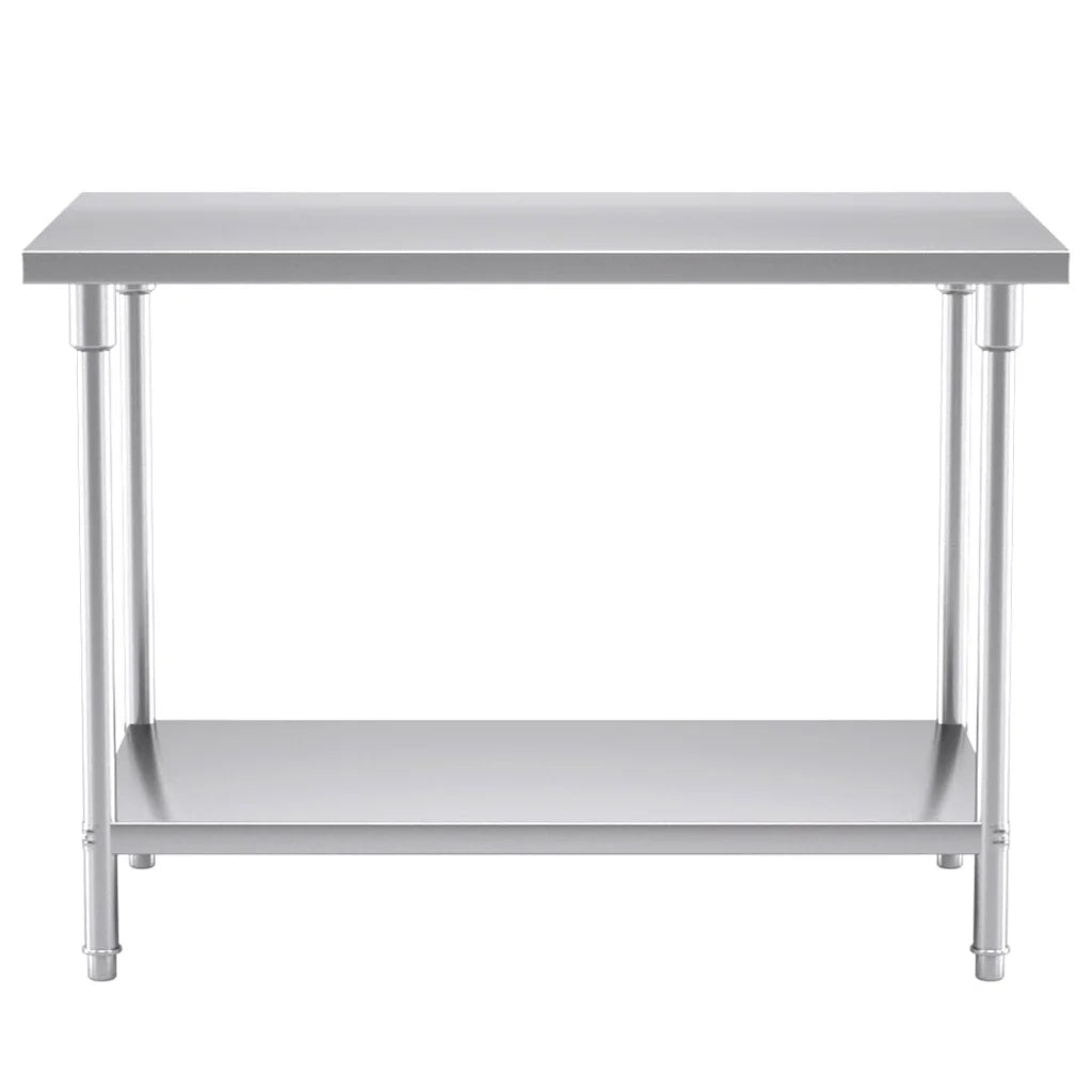 2-Tier Commercial Catering Kitchen Prep Work Bench Table Stainless Steel 1207085cm - Premium