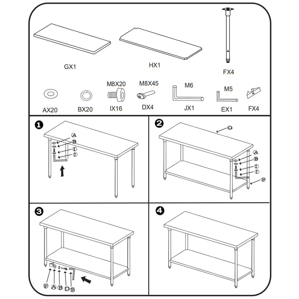2-Tier Commercial Catering Kitchen Prep Work Bench Table Stainless Steel 807085cm - Premium