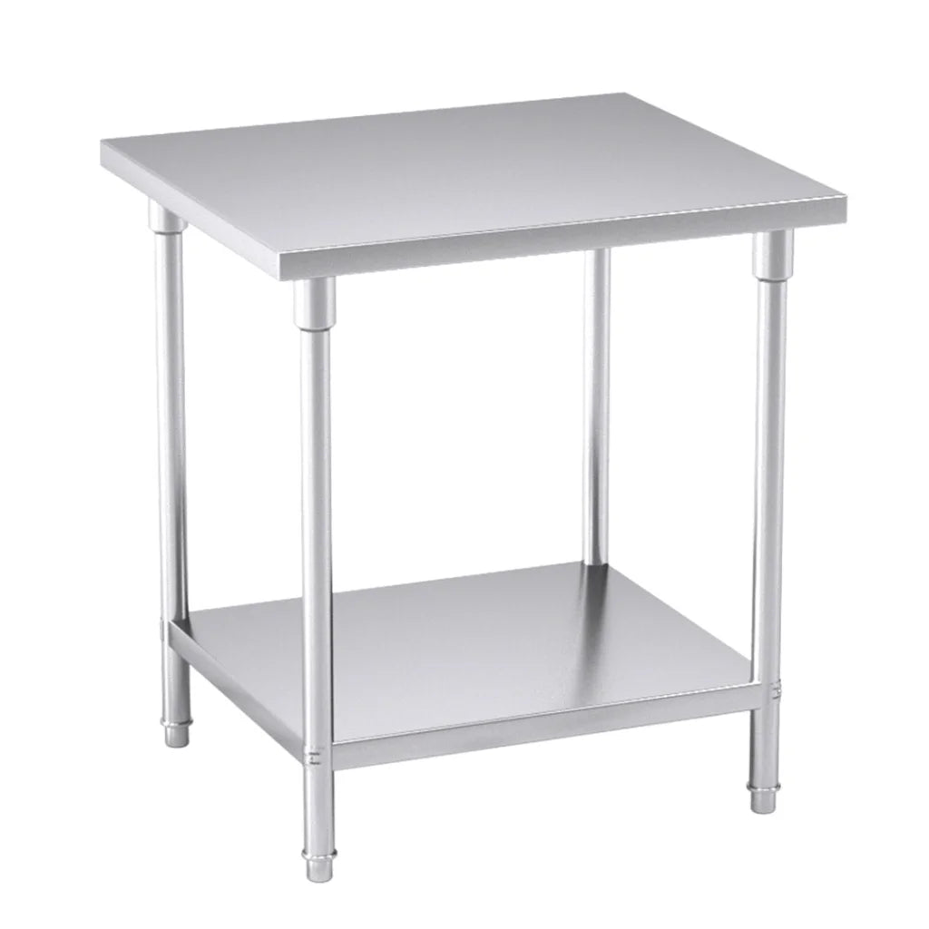 2-Tier Commercial Catering Kitchen Prep Work Bench Table Stainless Steel 807085cm - Premium