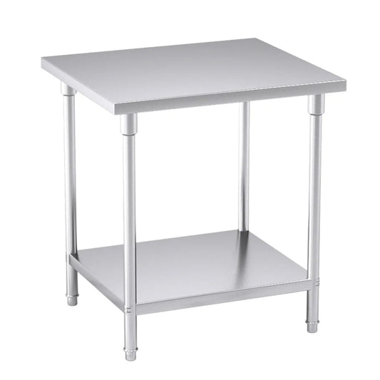 2-Tier Commercial Catering Kitchen Prep Work Bench Table Stainless Steel 807085cm - Premium