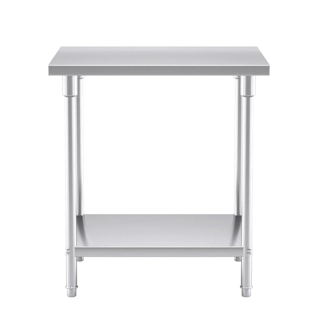 2-Tier Commercial Catering Kitchen Prep Work Bench Table Stainless Steel 807085cm - Premium