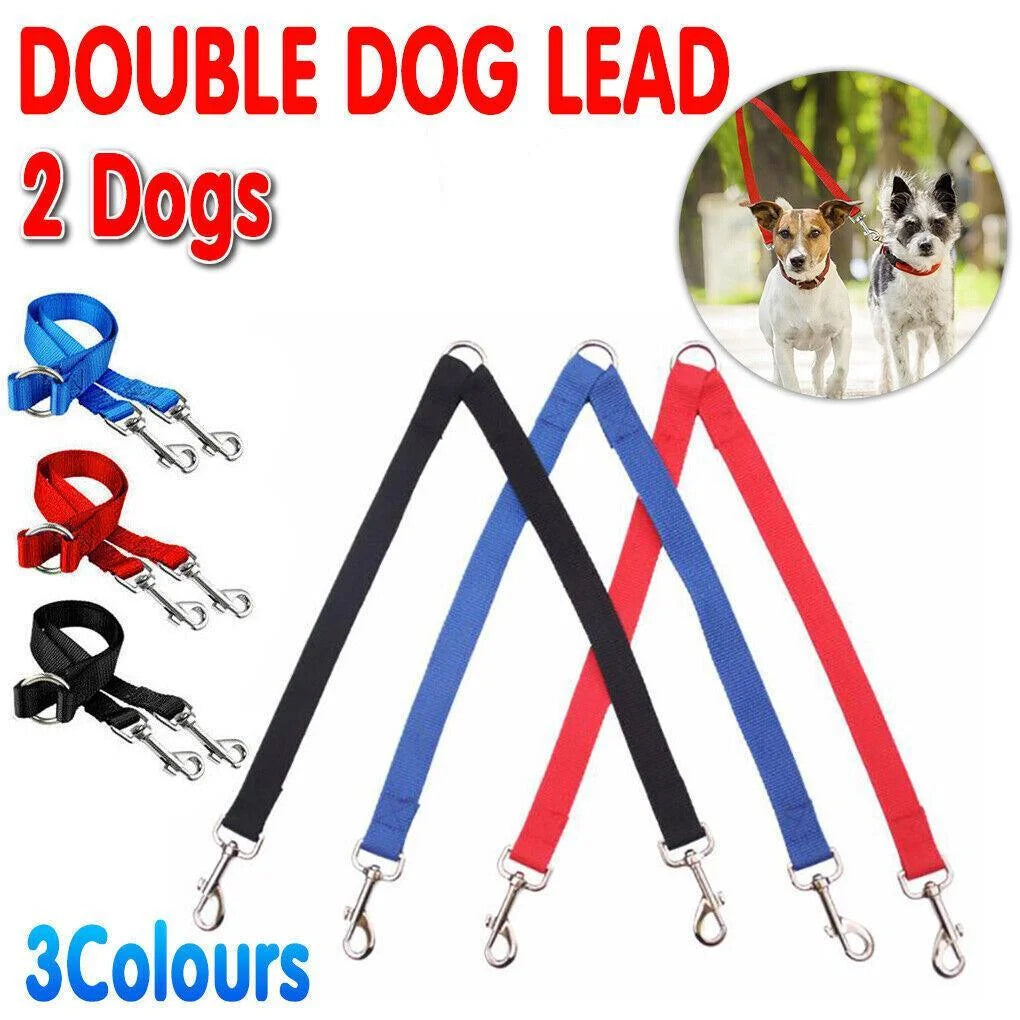 2 Way Double Dual Dog Leash Walk 2 Dogs With One Lead