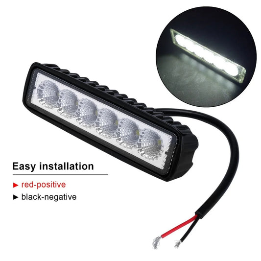 2 x 6inch 18W LED Work Light Bar Driving Lamp Flood Truck