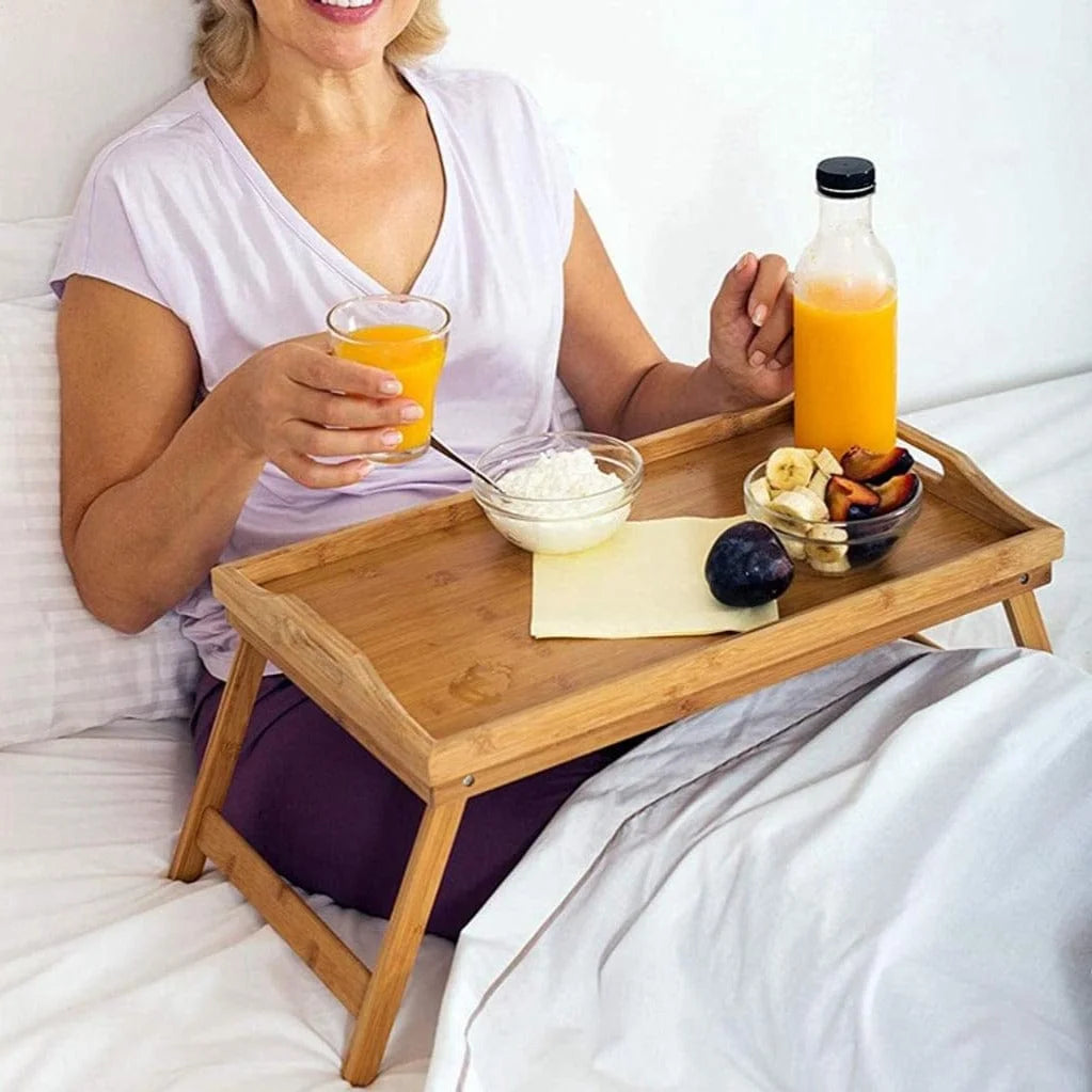 2 x Bamboo Bed Table Breakfast