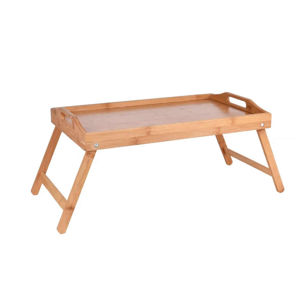 2 x Bamboo Bed Table Breakfast Snack Serving Tray
