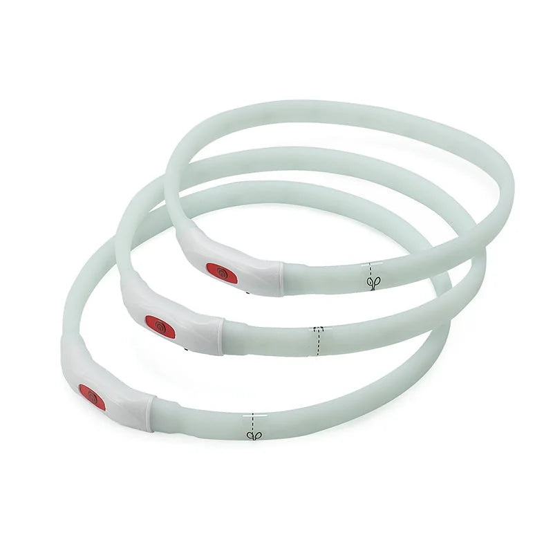 2 X YES4PETS Medium 55CM LED Dog Collar USB Rechargeable