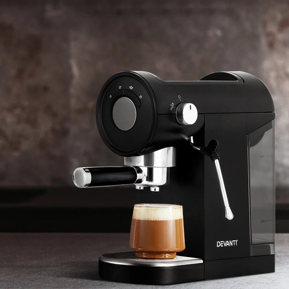 20-Bar Coffee Machine - Espresso Café Maker Black
