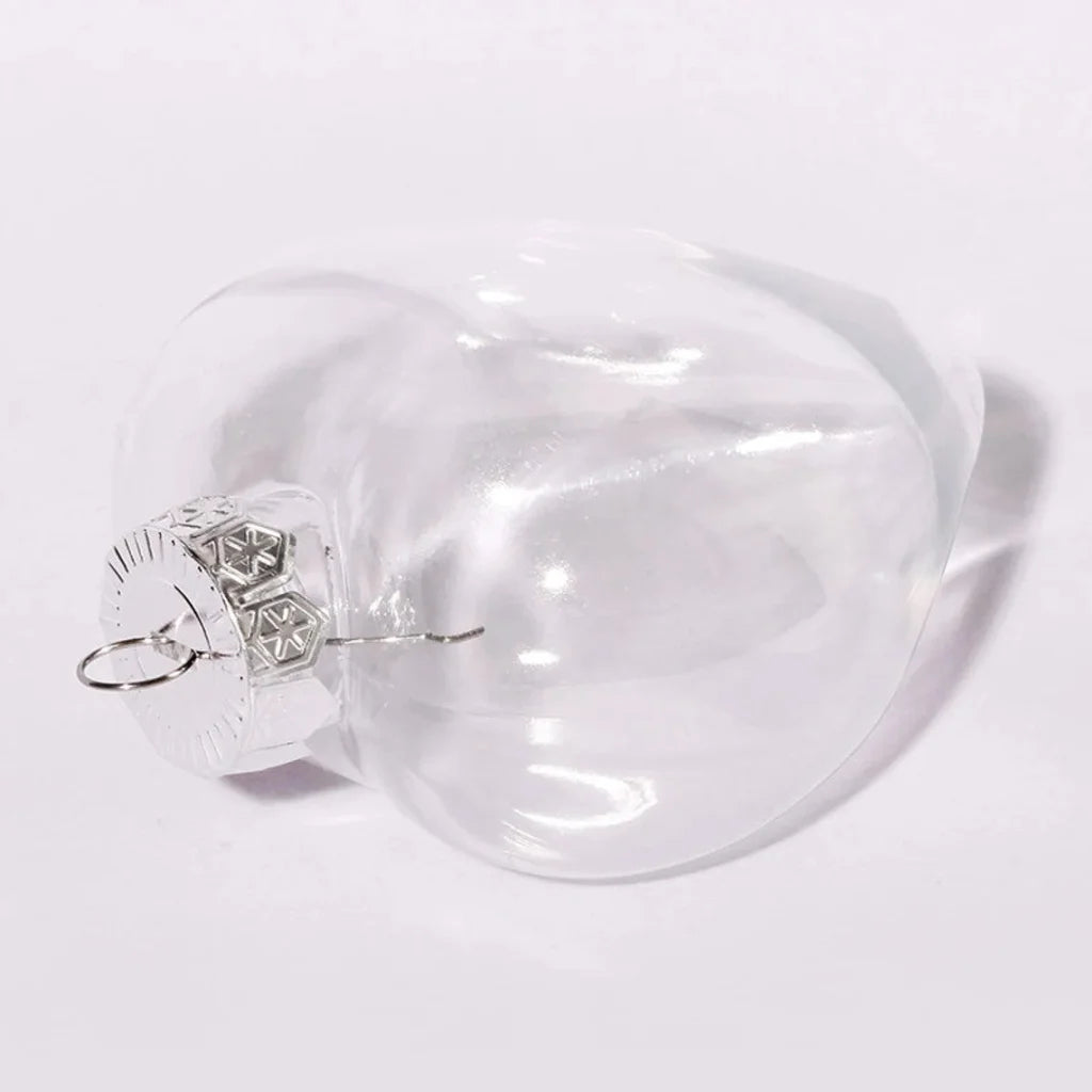 20 Pack Iridescent Glass Heart Ornaments Fillable Baubles