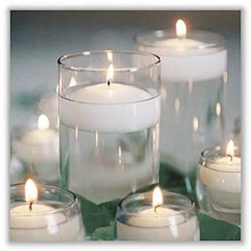 20 Pack White Floating Candles - 6 Hour Burn 5.8cm Diameter