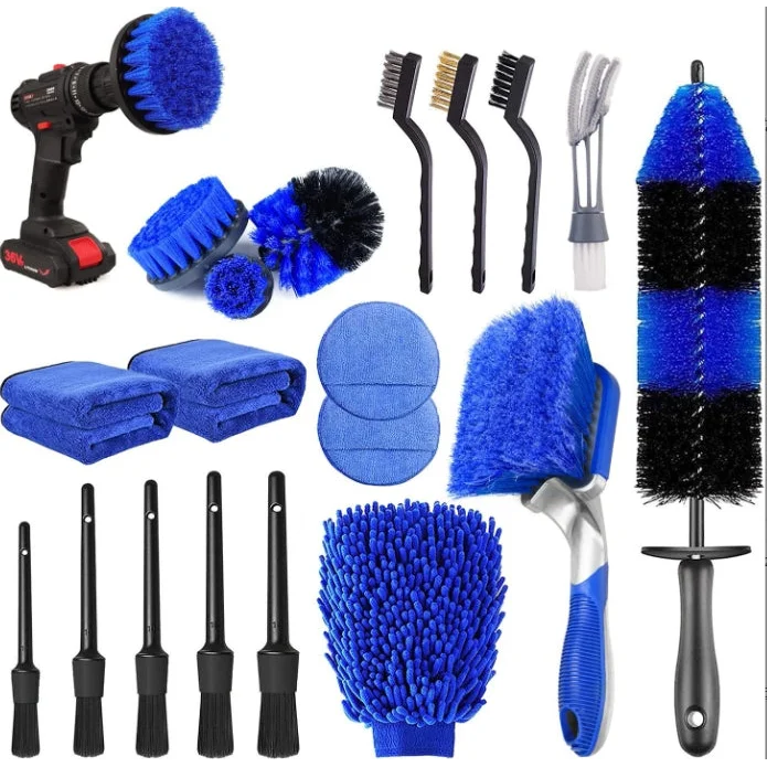 20-Piece set Ultimate Car Detailing Kit - Drill Brush &