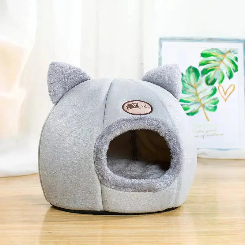 2024 Cat House Bed Soft Washable Grey 36cm - Pet Care > Cat