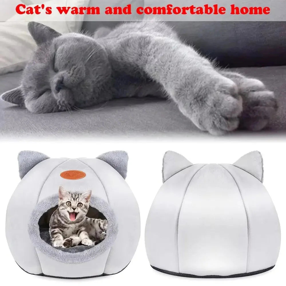 2024 Cat House Bed Soft Washable Grey 36cm - Pet Care > Cat