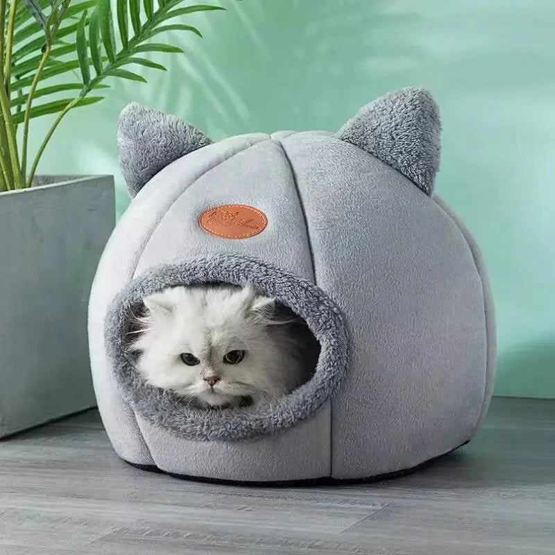 2024 Cat House Bed Soft Washable Grey 36cm - Pet Care > Cat