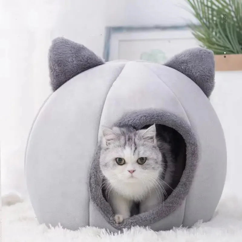 2024 Cat House Bed Soft Washable Grey 36cm - Pet Care > Cat