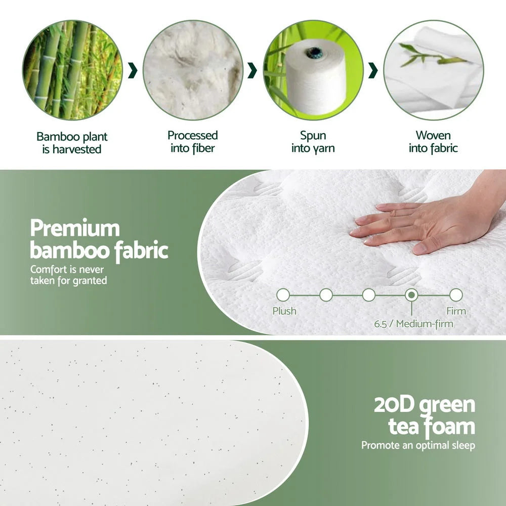 20cm Giselle Mattress King Green Tea Mattresses - Furniture