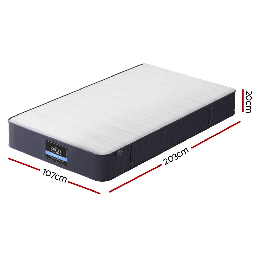 20cm pocket spring mattress with layered cushioning and fabric casing