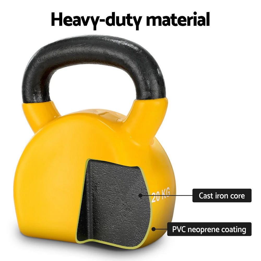 20kg Kettlebell Set Weightlifting Bench Dumbbells Kettle