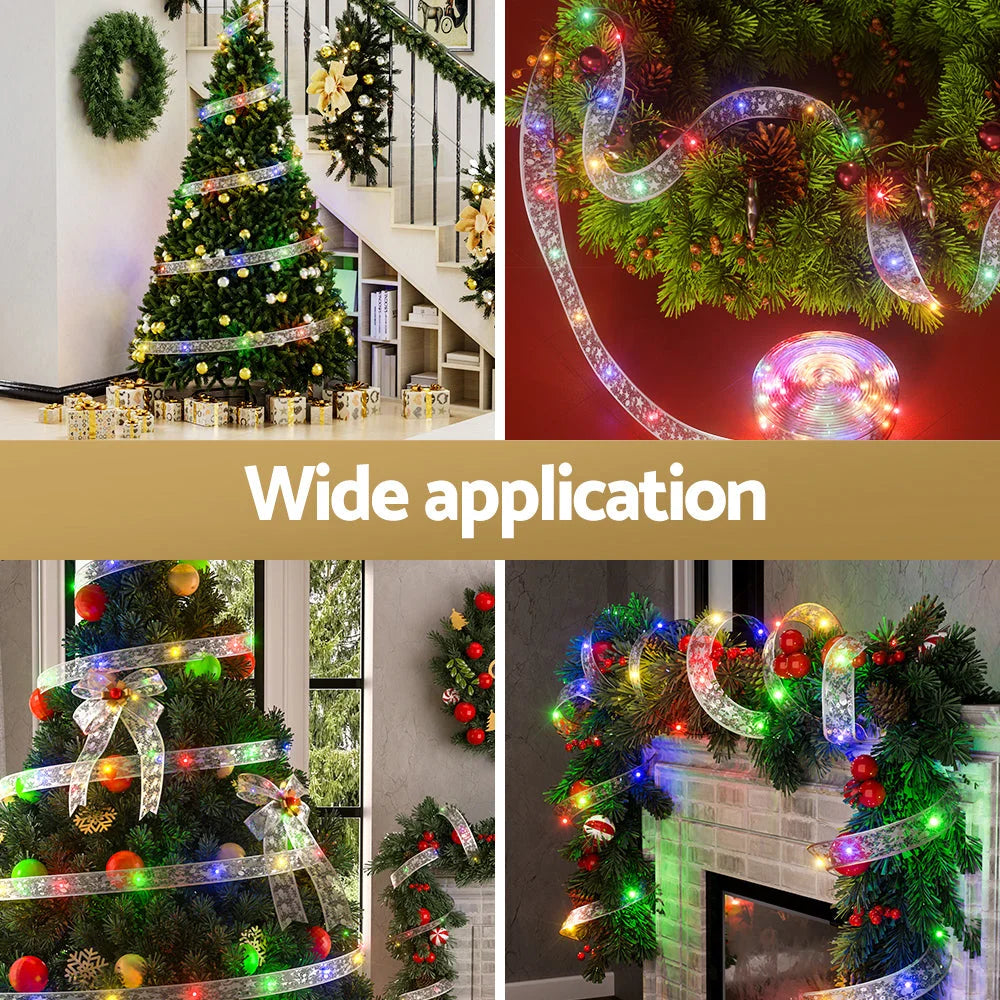 20M Christmas Lights Ribbon Fairy Light 200 LED Colored
