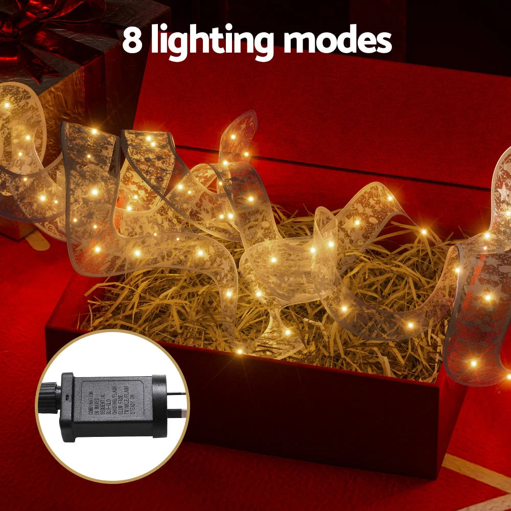 20M Christmas Lights Ribbon Fairy Light 200 LED Warm Jingle