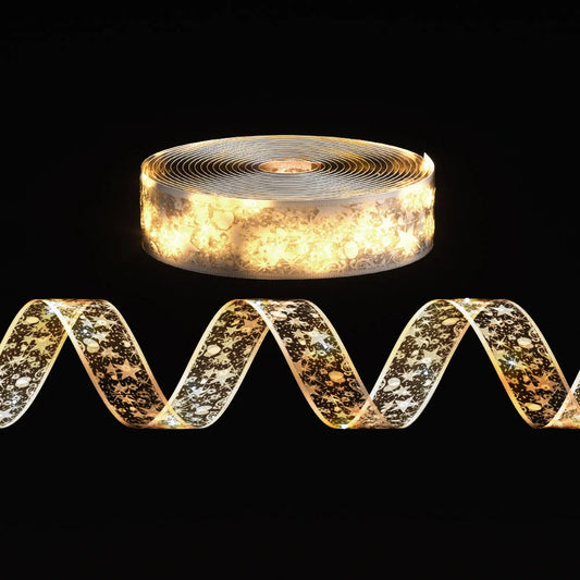 20M Christmas Lights Ribbon Fairy Light 200 LED Warm Jingle