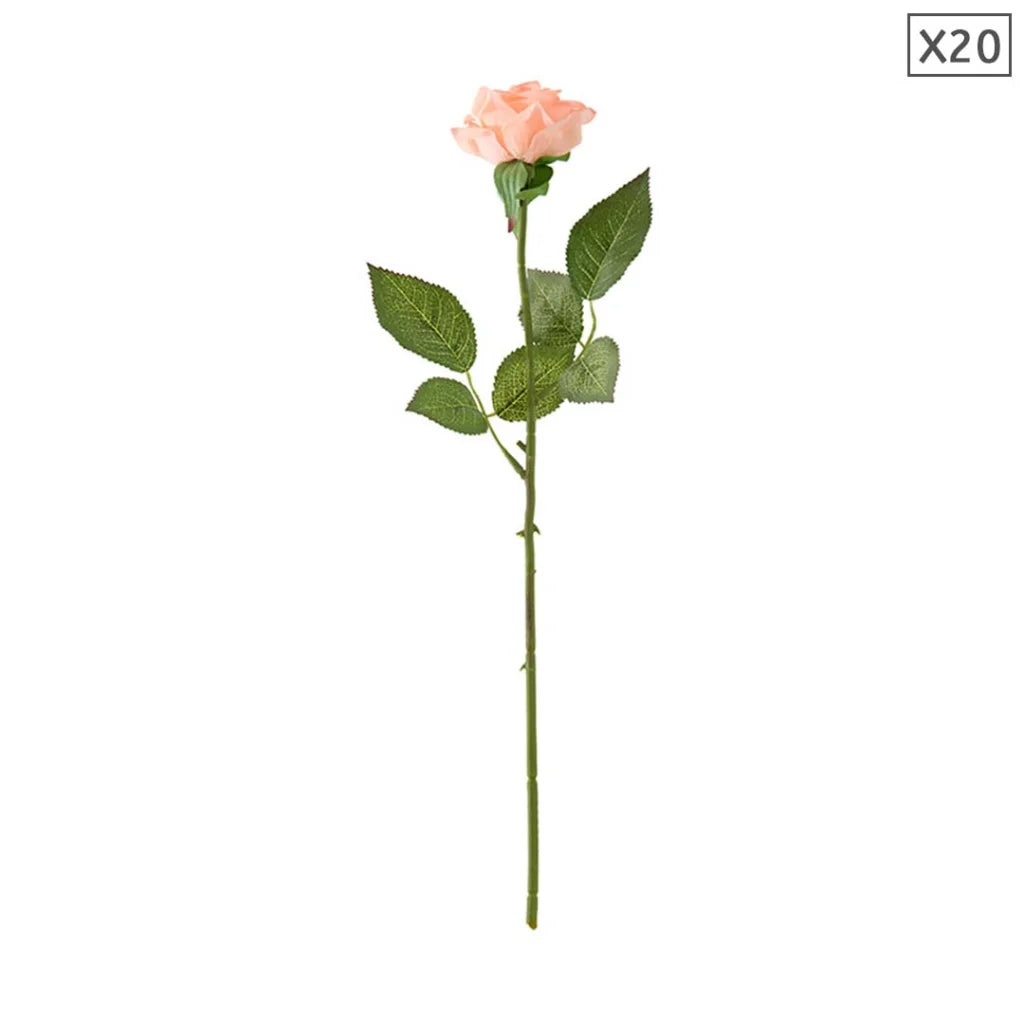 20pcs Artificial Silk Flower Fake Rose Bouquet Table Decor Champion - Premium