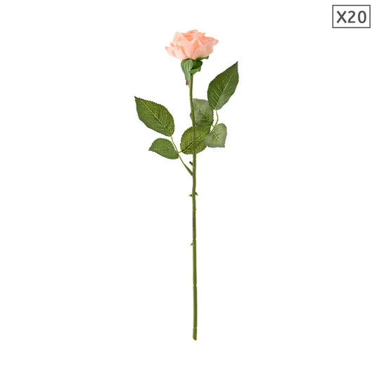 20pcs Artificial Silk Flower Fake Rose Bouquet Table Decor Champion - Premium