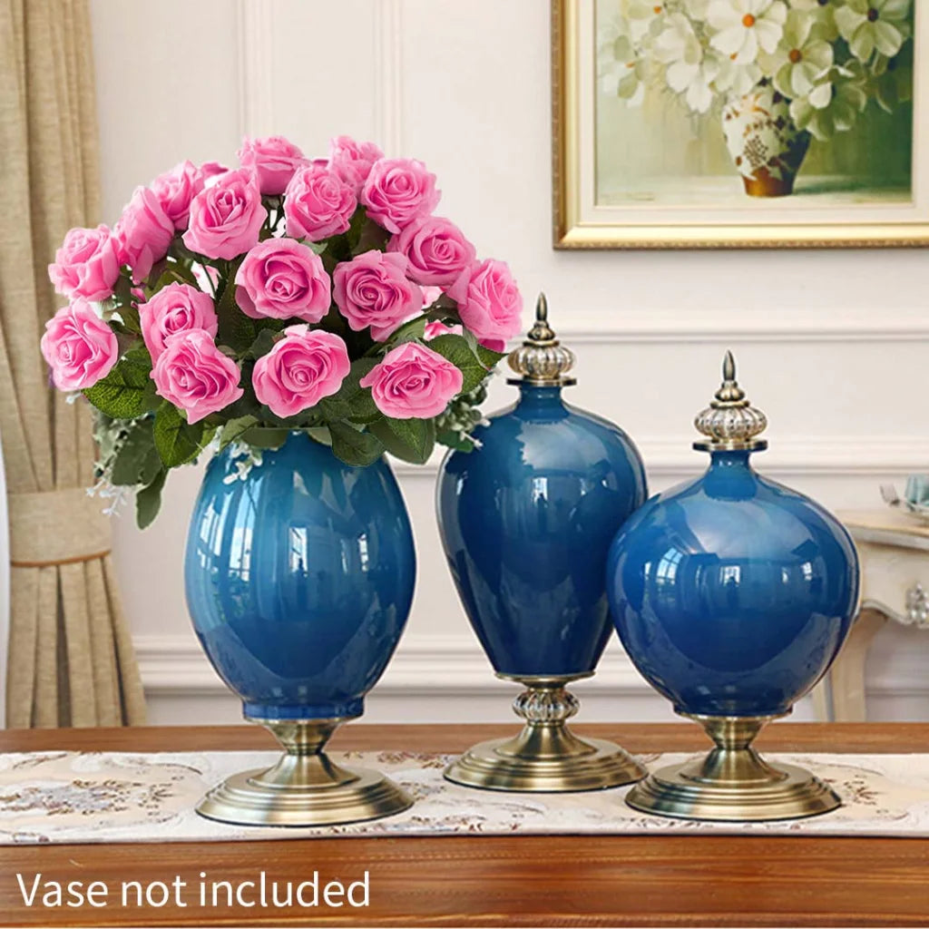 20pcs Artificial Silk Flower Fake Rose Bouquet Table Decor Pink - Premium
