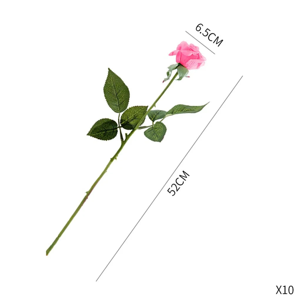 20pcs Artificial Silk Flower Fake Rose Bouquet Table Decor Pink - Premium