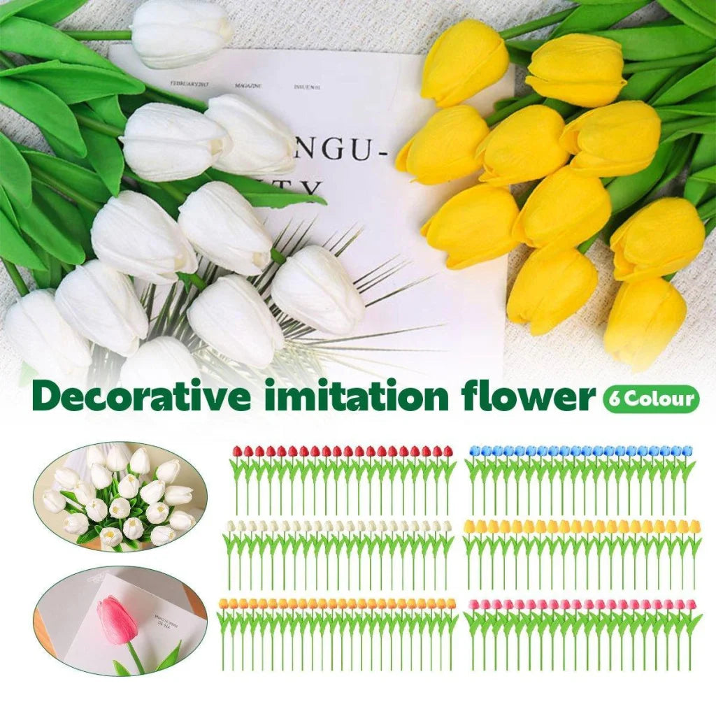 20PCS Real Touch Artificial Tulip Bouquet Fake Flowers