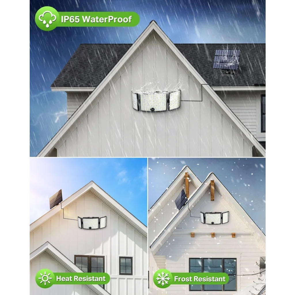 234 LED Solar Motion Sensor Light 5500K Cool Black Outdoor