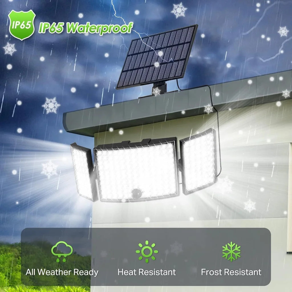 234 LED Solar Motion Sensor Light 5500K Cool Black Outdoor