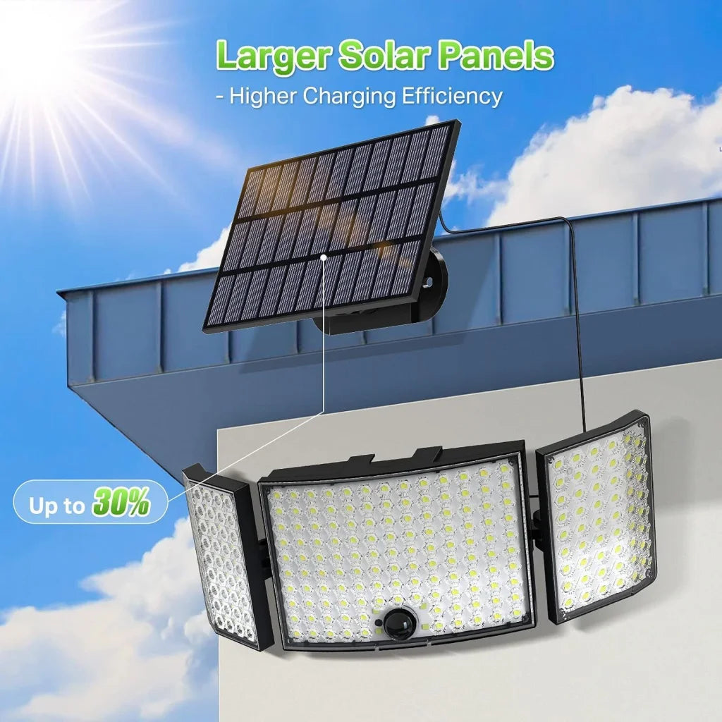 234 LED Solar Motion Sensor Light 5500K Cool Black Outdoor