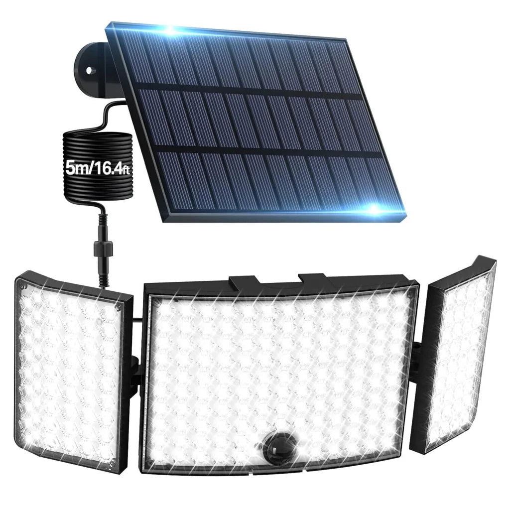 234 LED Solar Motion Sensor Light 5500K Cool Black Outdoor