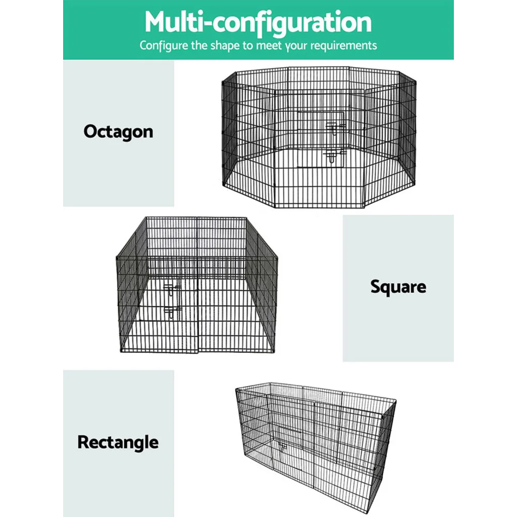 24’’ 8 Panel Pet Dog Playpen Puppy Exercise Cage Enclosure