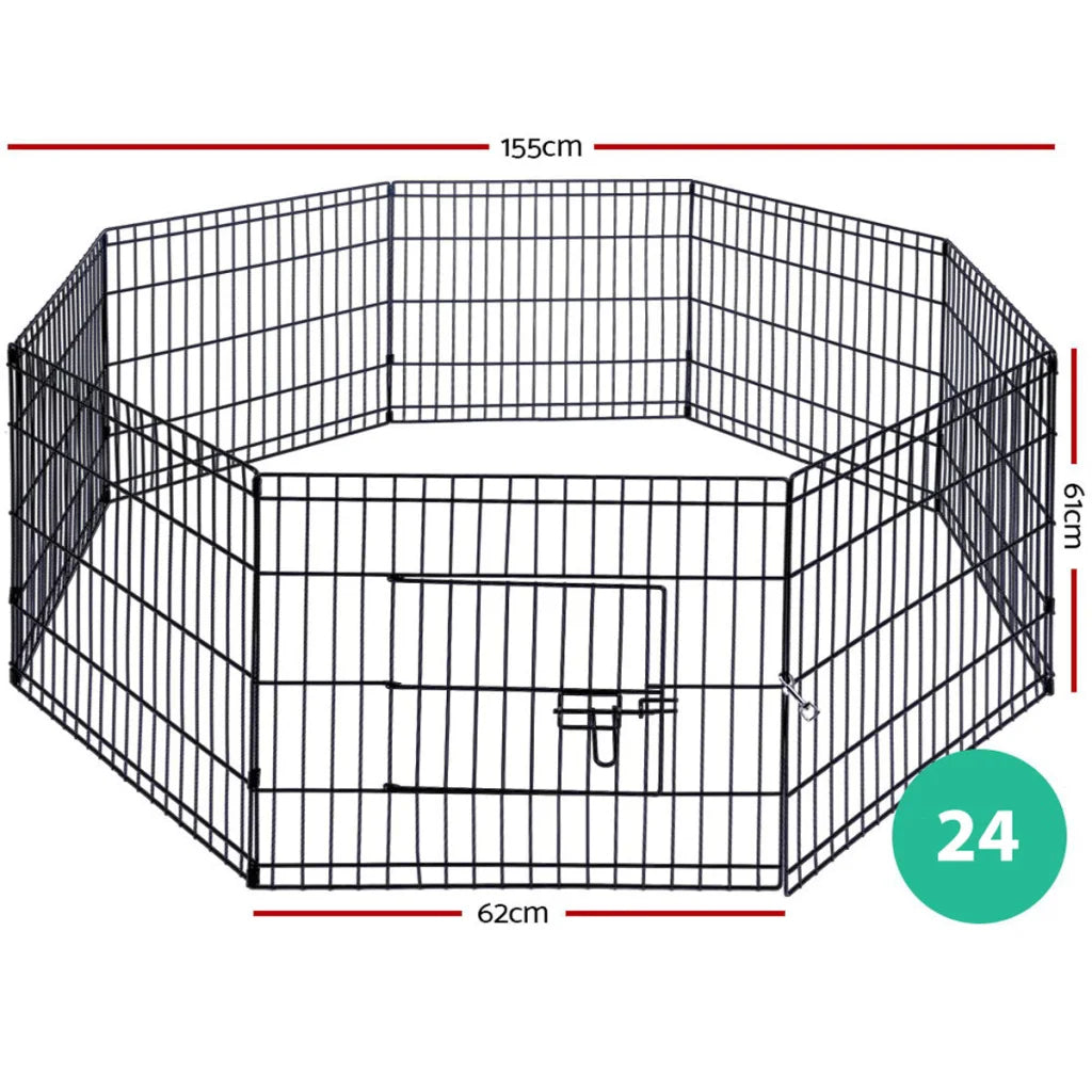 24’’ 8 Panel Pet Dog Playpen Puppy Exercise Cage Enclosure