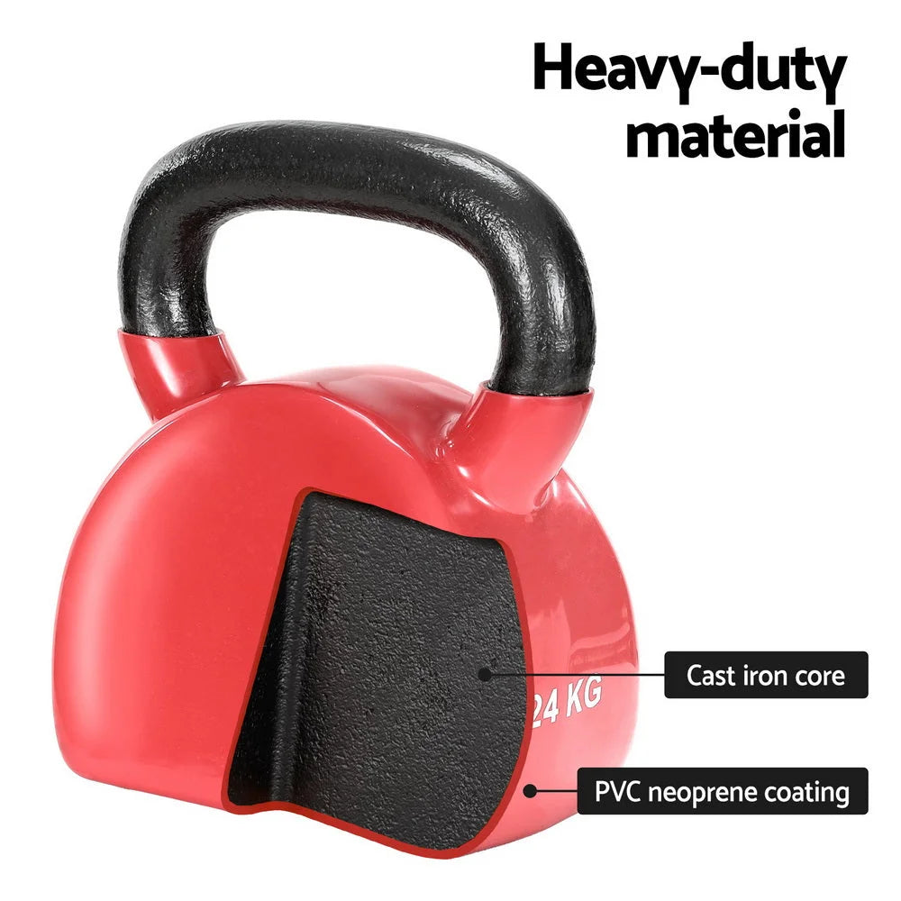24kg Kettlebell Set Weightlifting Bench Dumbbells Kettle