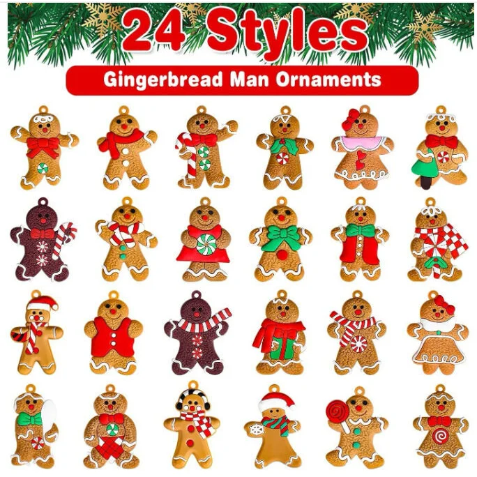 24pcs Christmas Ornaments Cute Snowman Xmas Tree