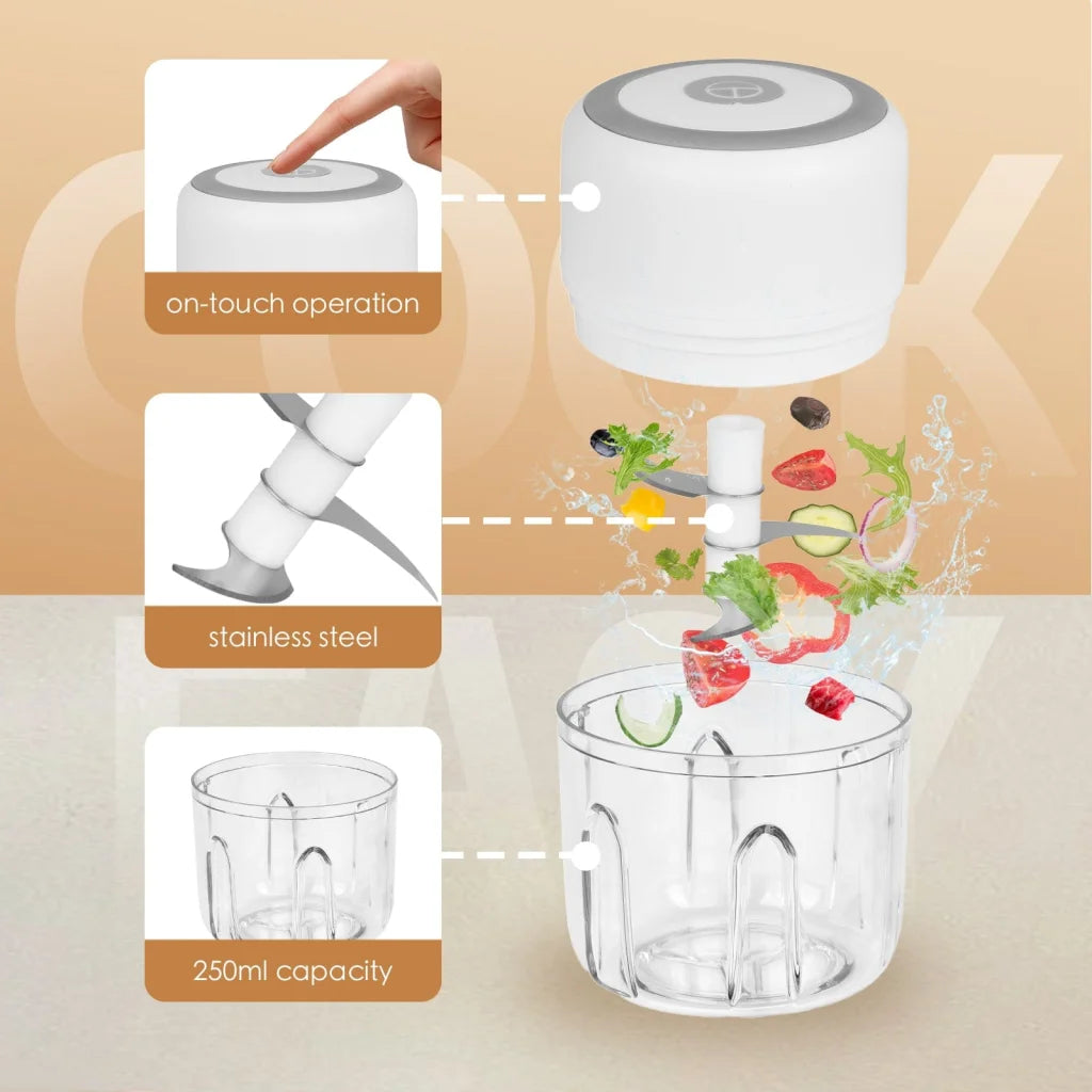 250ml Cordless USB Rechargeable Mini Food