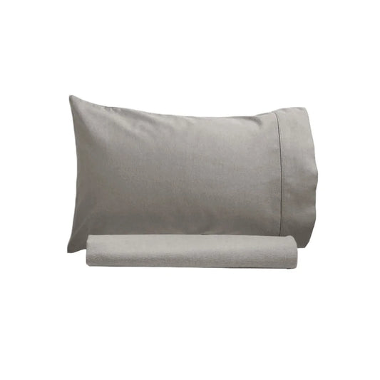 250TC 100% Cotton Sheet Set Single Grey - Artex - Home &