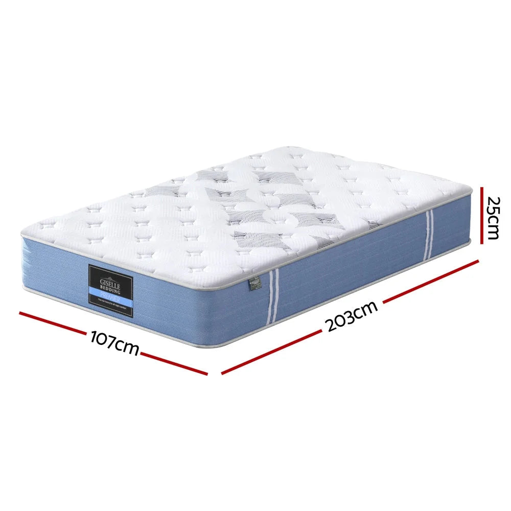 25cm pocket spring mattress with pocket spring construction and fabric cover