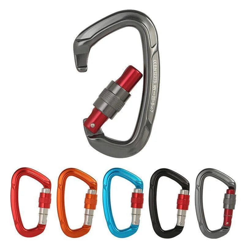 25KN Screwgate Locking Rock Climbing Carabiner Clip