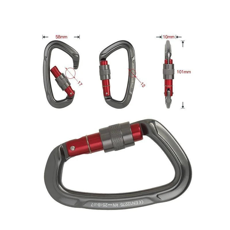 25KN Screwgate Locking Rock Climbing Carabiner Clip