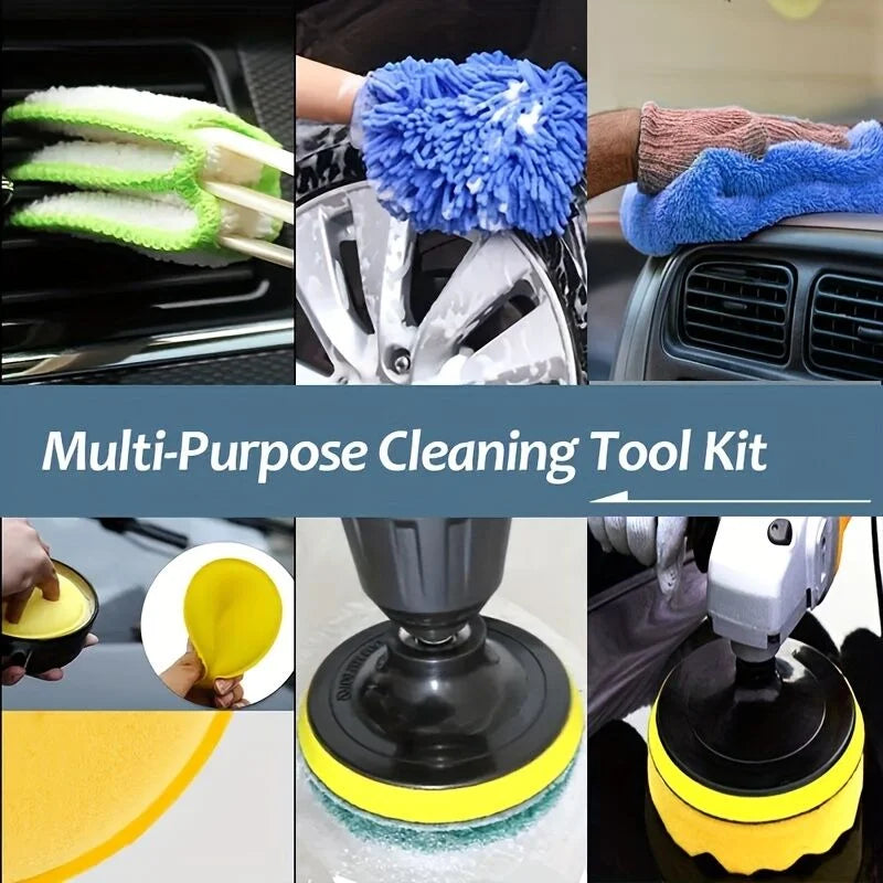 26-piece full function car detailing kit with drill brush