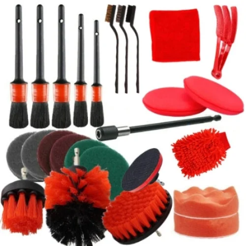 26-Piece set Ultimate Car Detailing Kit - Drill Brush &