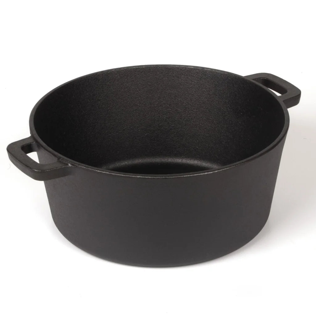 26cm 2-in-1 Cast Iron Dutch Oven & Skillet Set Pre-Seasoned
