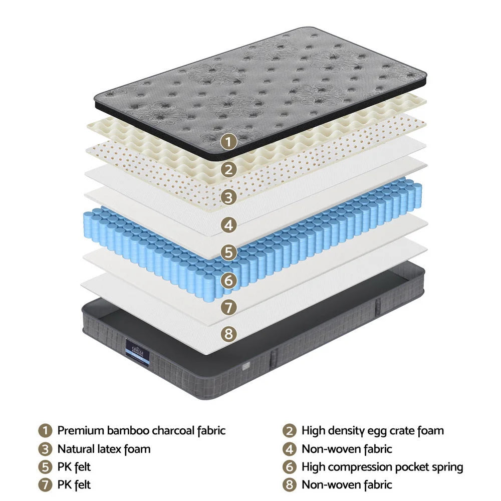 26cm Giselle Mattress Single Latex Foam Mattresses furniture 225