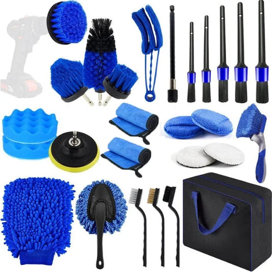 27-Piece set Ultimate Car Detailing Kit - Drill Brush &