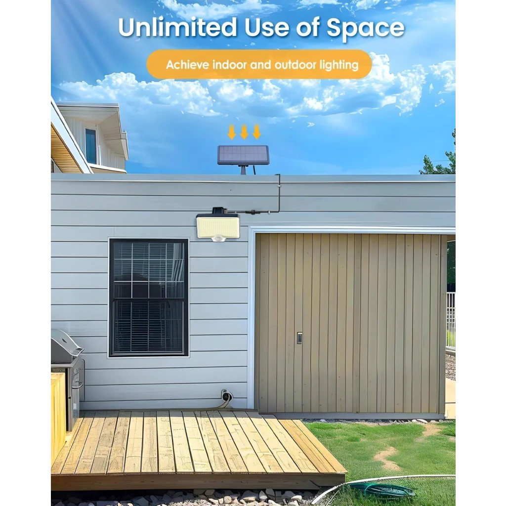 294 LED Solar Light Motion Sensor 6500K Black Outdoor