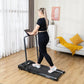 Walking pad treadmill with lower support frame and fitted legs